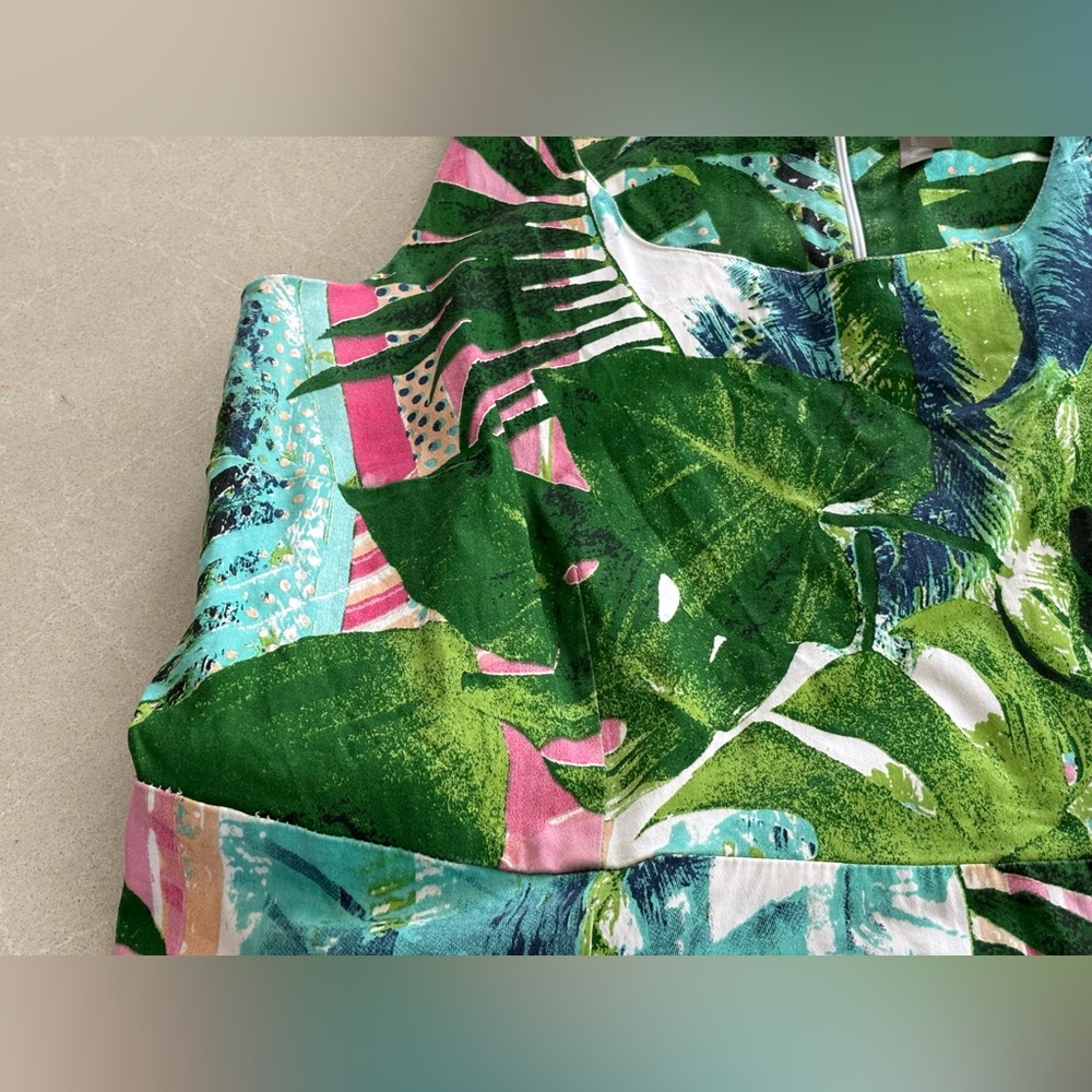 Coquette et Coquine Summer Floral Cotton Dress Forest Tropical Flared Sexy 1X - Picture 13 of 15
